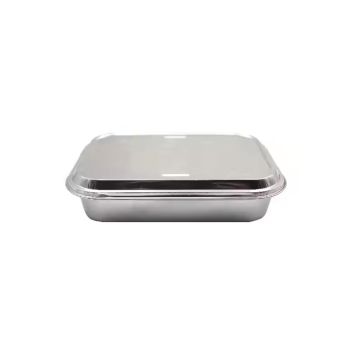 ALCHN Square Silver Food Package Aluminum Foil Containers